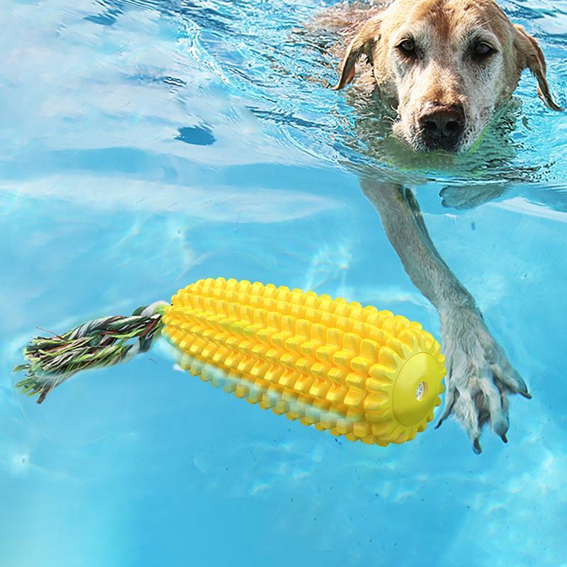 Dog Chew Toy – Squeaky Corn Stick Rope Toy for Small, Medium & Large Breeds (5.8”)
