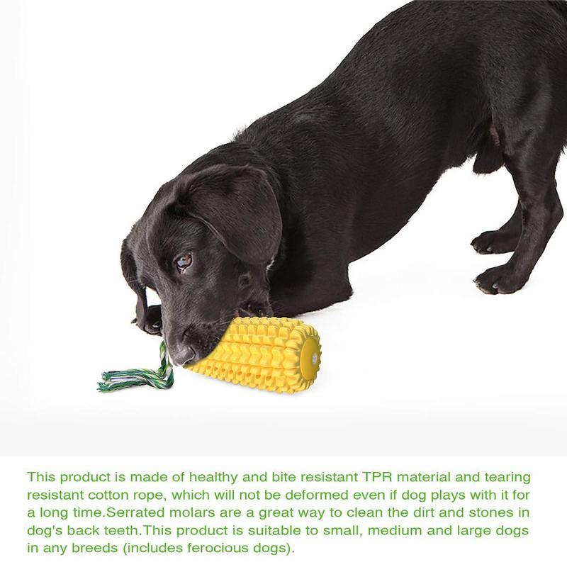 Dog Chew Toy – Squeaky Corn Stick Rope Toy for Small, Medium & Large Breeds (5.8”)