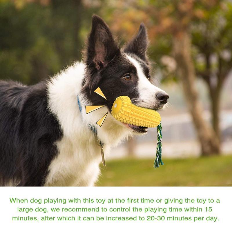 Dog Chew Toy – Squeaky Corn Stick Rope Toy for Small, Medium & Large Breeds (5.8”)