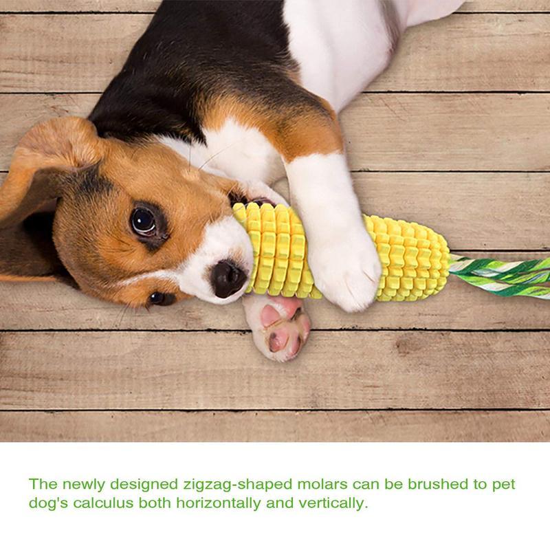 Dog Chew Toy – Squeaky Corn Stick Rope Toy for Small, Medium & Large Breeds (5.8”)